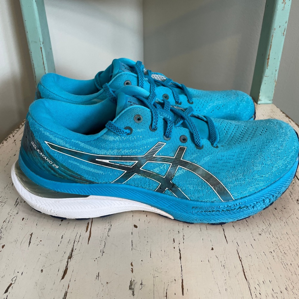 ASICS Gel-Kayano 29 Mens 8 Wide Stability Running Shoes Island Blue 1011B440